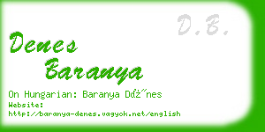 denes baranya business card